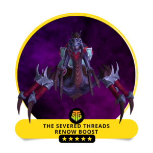 WoW spider-like character representing SkipTheGrind.Online’s Severed Threads Renown Boost service for fast renown progression.