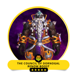 WoW character in braided armor representing SkipTheGrind.Online’s Council of Dornogal Renown Boost service for fast reputation gain.