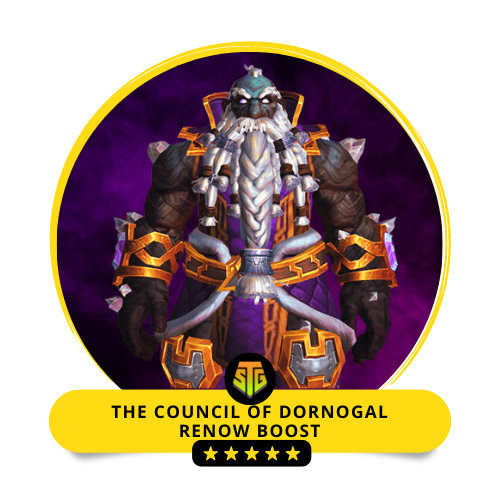 WoW character in braided armor representing SkipTheGrind.Online’s Council of Dornogal Renown Boost service for fast reputation gain.