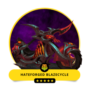 Buy the new unique Hateforged Blazecycle mount and go on your very own burning rubber crusade in style, released during the 10.0.5 patch in the War Within.